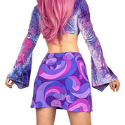 90s Express Psychedelic Mini Skirt (S/M)