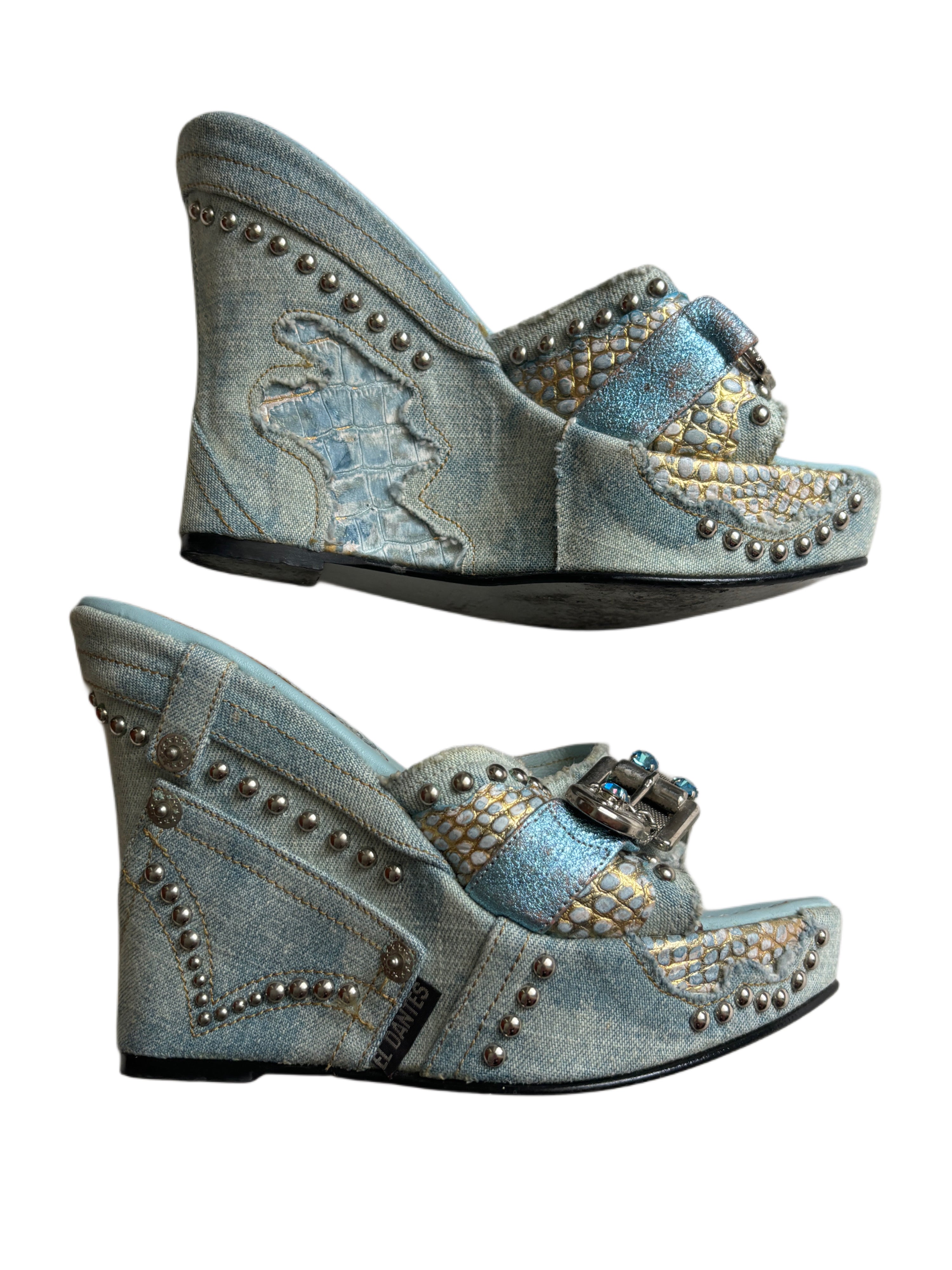 2000s El Dante's Couture Rockstar Wedges (5.5-6)
