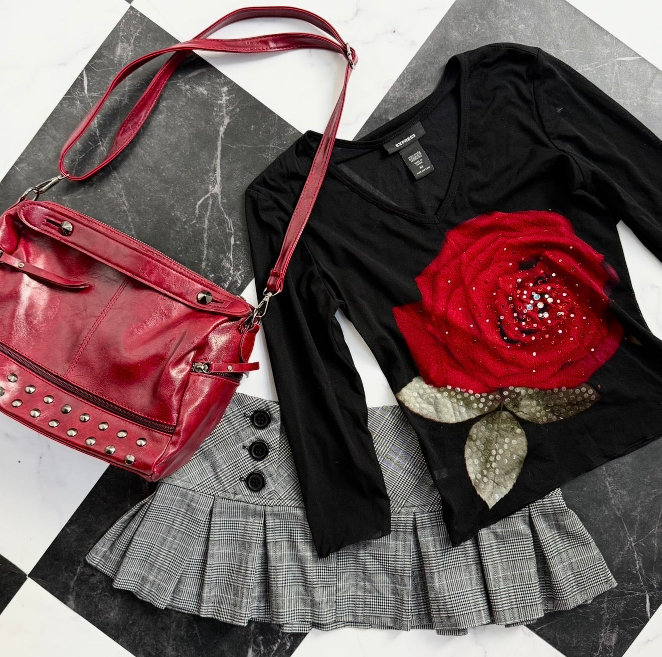 Express Rose Embellished Top (M)