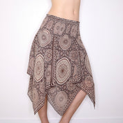 Y2K Silk Boho Brown Fairy Skirt (XS/S)