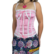 Frederick’s of Hollywood Pink Satin Corset Top (S/M)