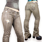 Y2K Distressed Low Rise Flare Jeans (M)