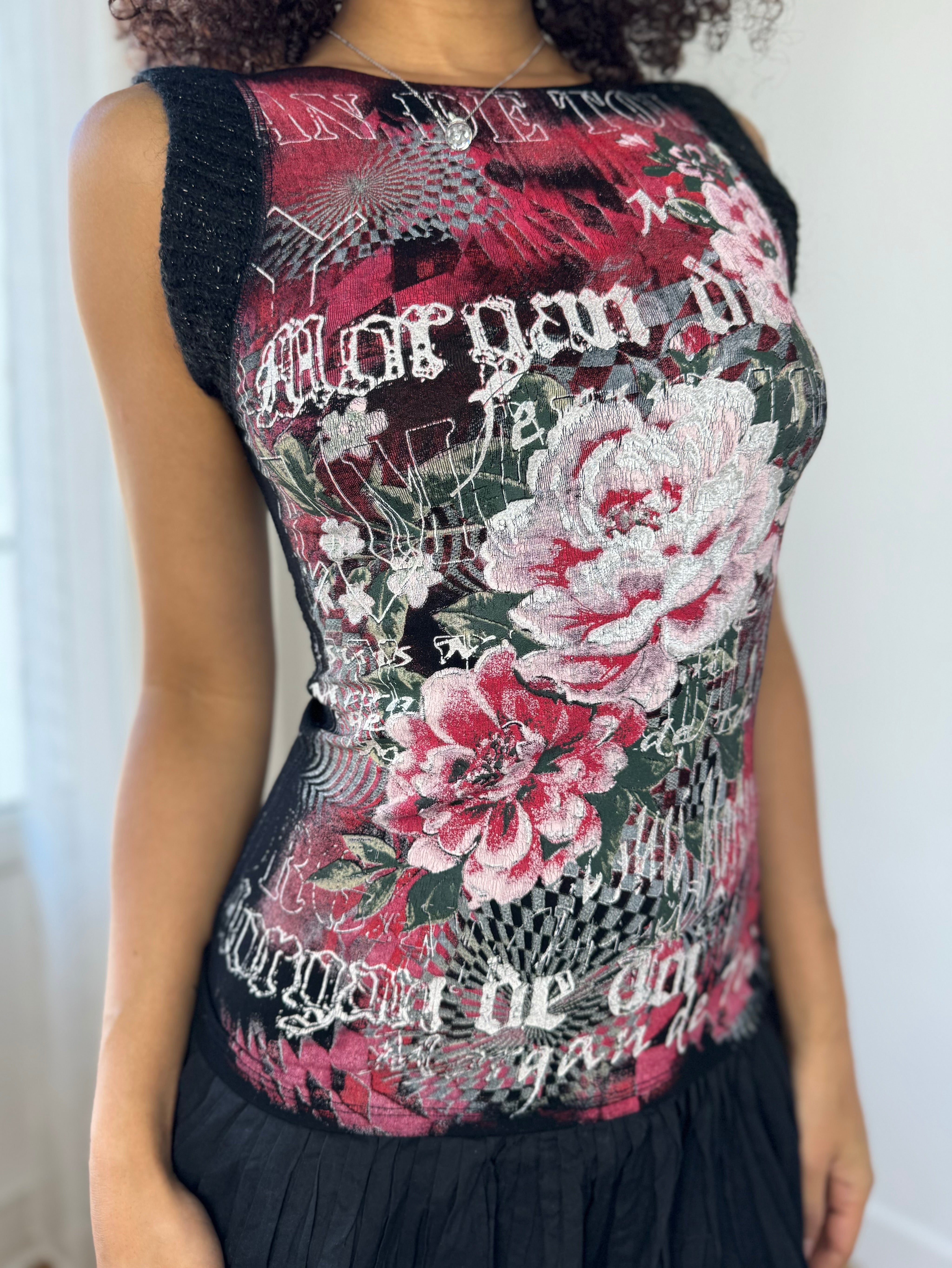 Vintage Morgan de toi Slinky Graphic Top (S)