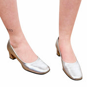 1960s Metallic Leather Kitten Heels (5.5)