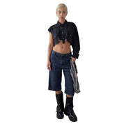 Vintage Levi’s Black Denim Cropped Shirt (S)