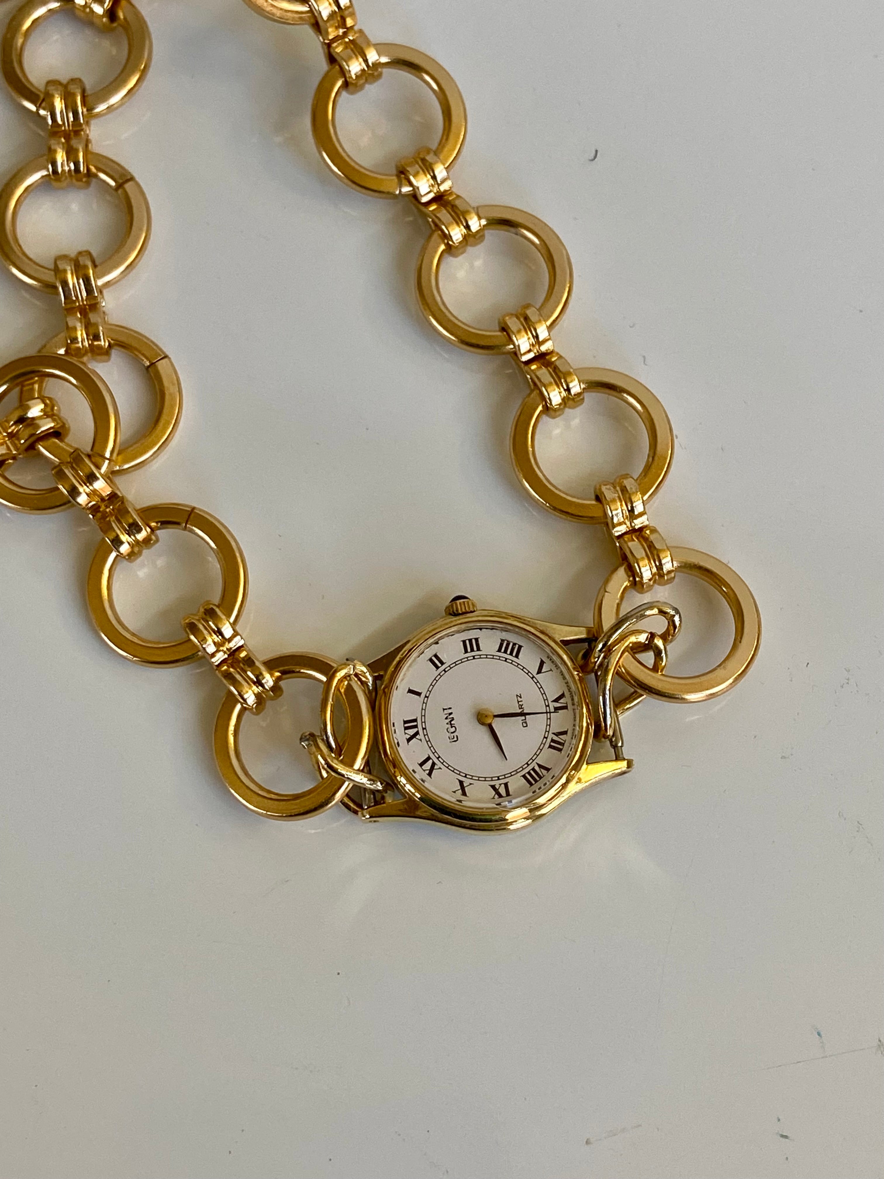 Gold watch choker