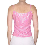 Y2K Pink Beaded Sequin Tank Top (S/M)
