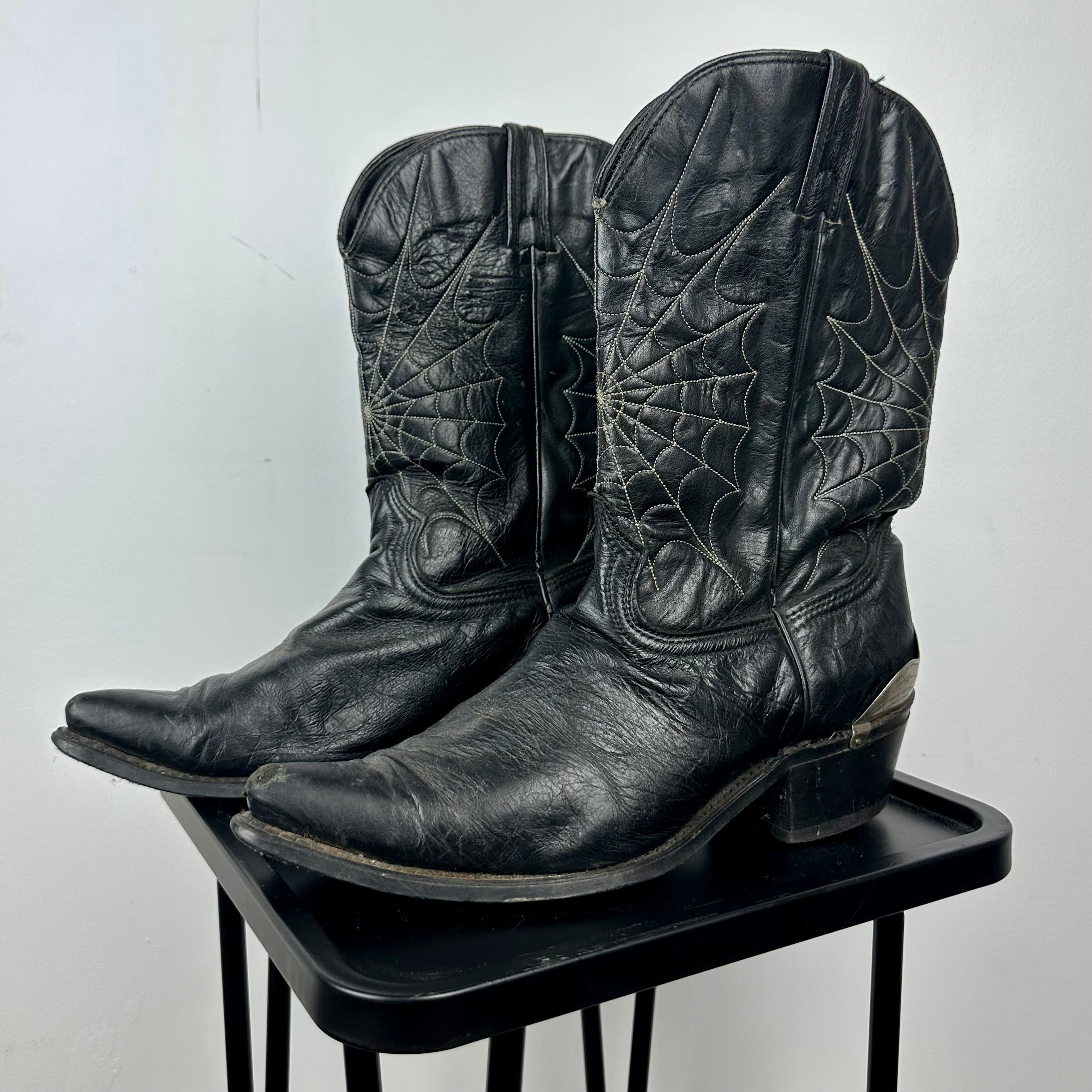 Spiderweb Leather Cowboy Boots (9.5)