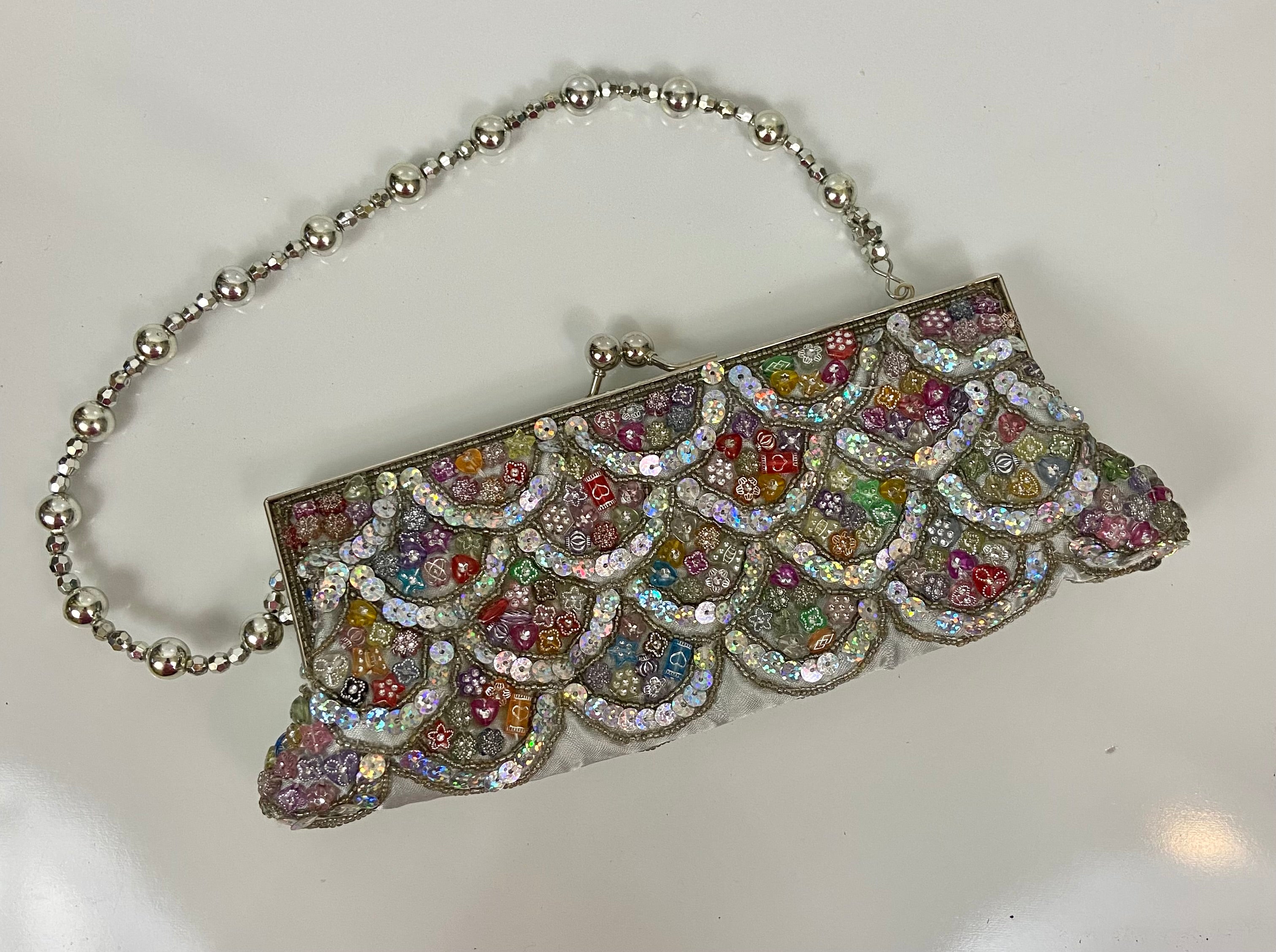 Beaded evening bag multi color