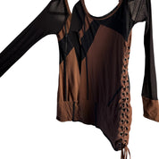 Y2K euro style mesh lace up top (M)