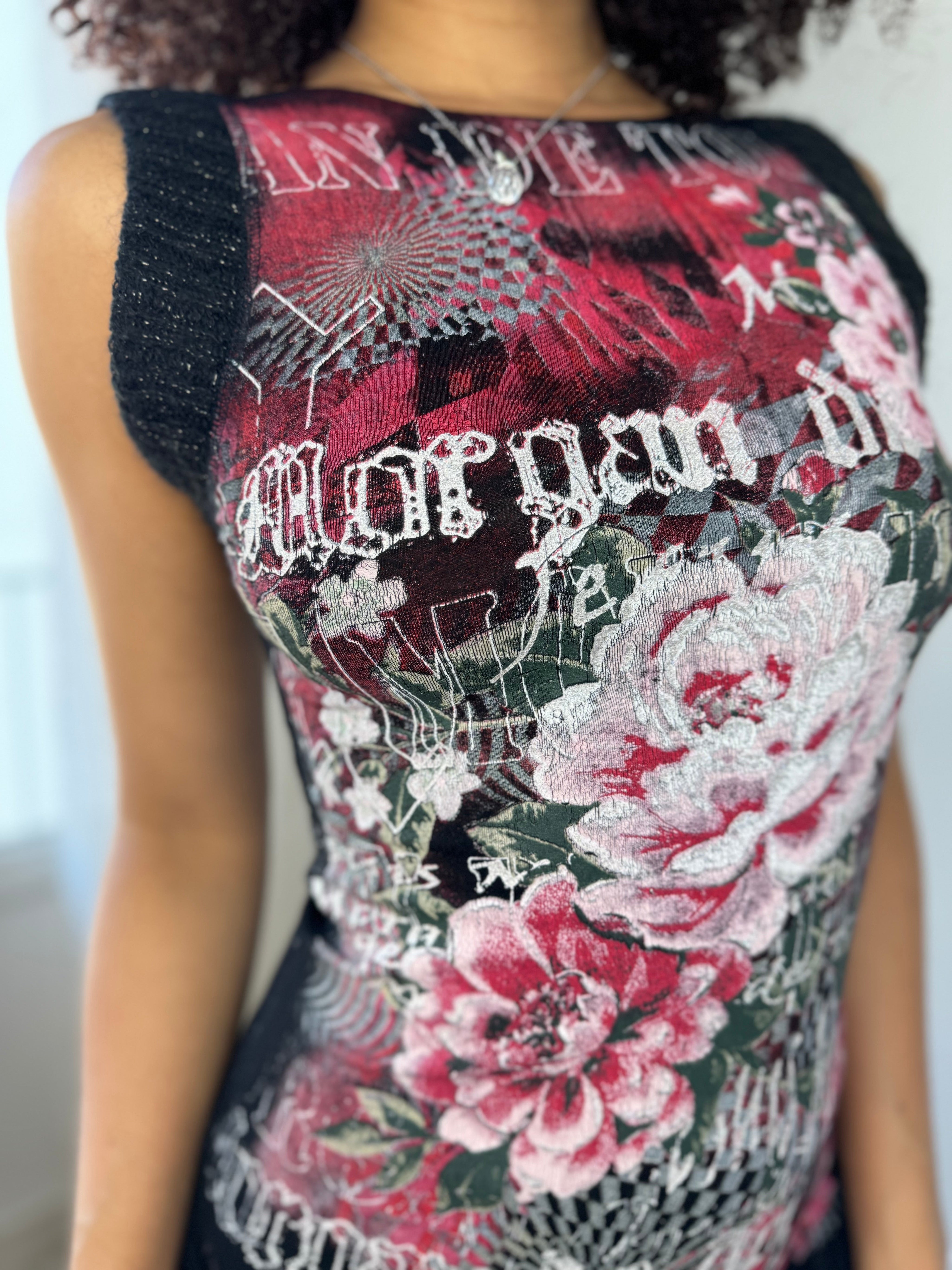 Vintage Morgan de toi Slinky Graphic Top (S)