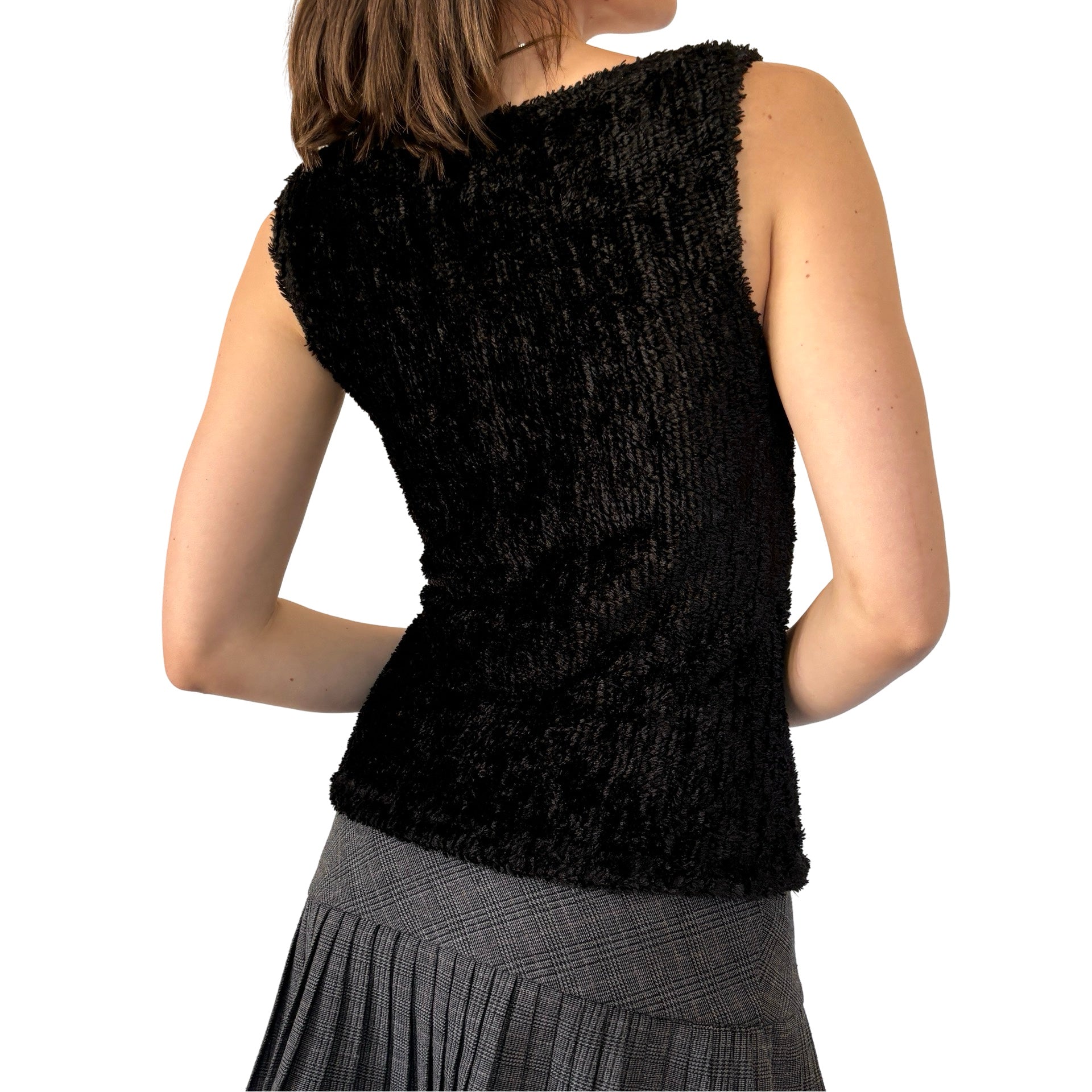 90s Noir Fuzzy Tank (S/M)