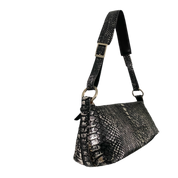 Italian Metallic Snakeskin Shoulder Bag