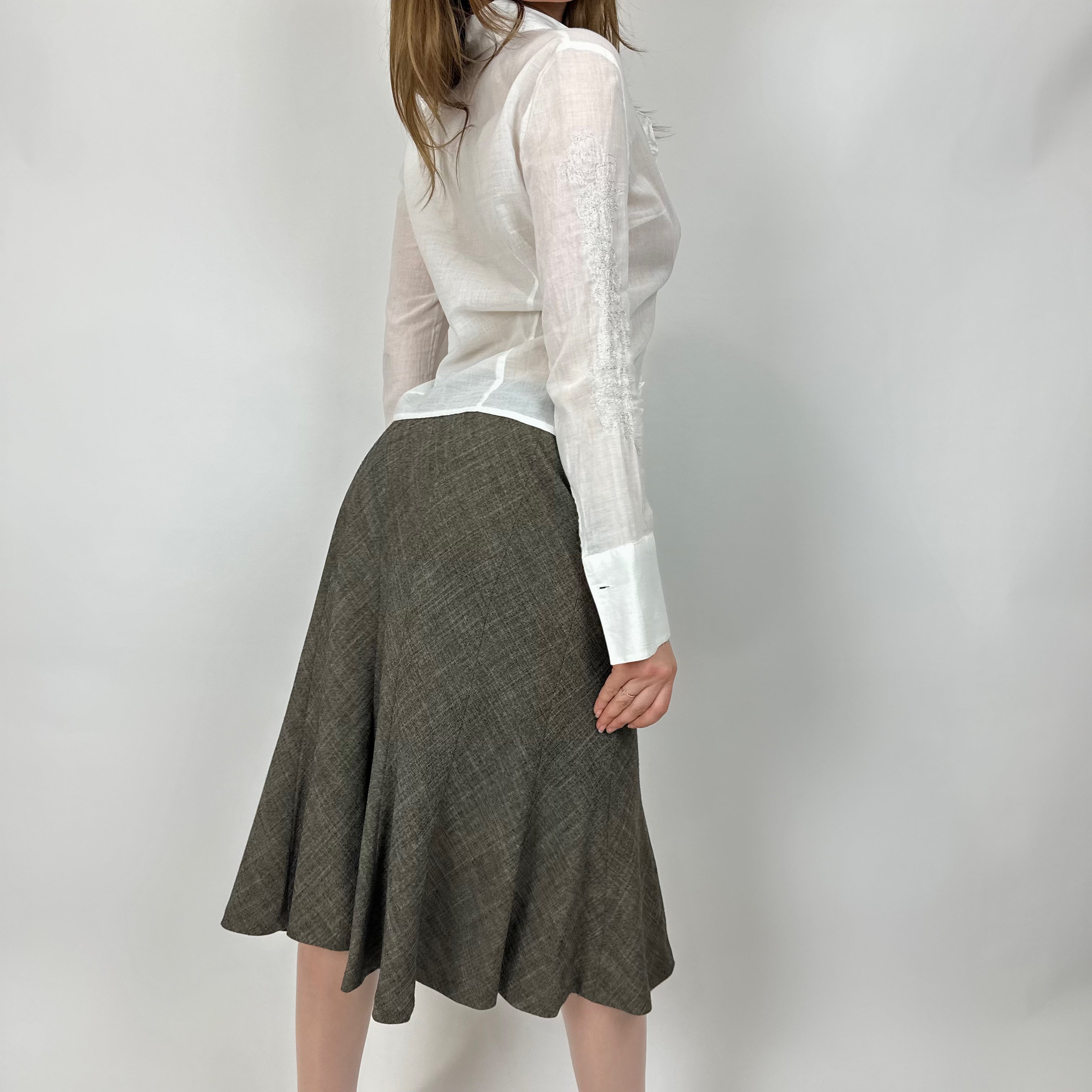 90's Paneled Flare Midi Skirt (S)