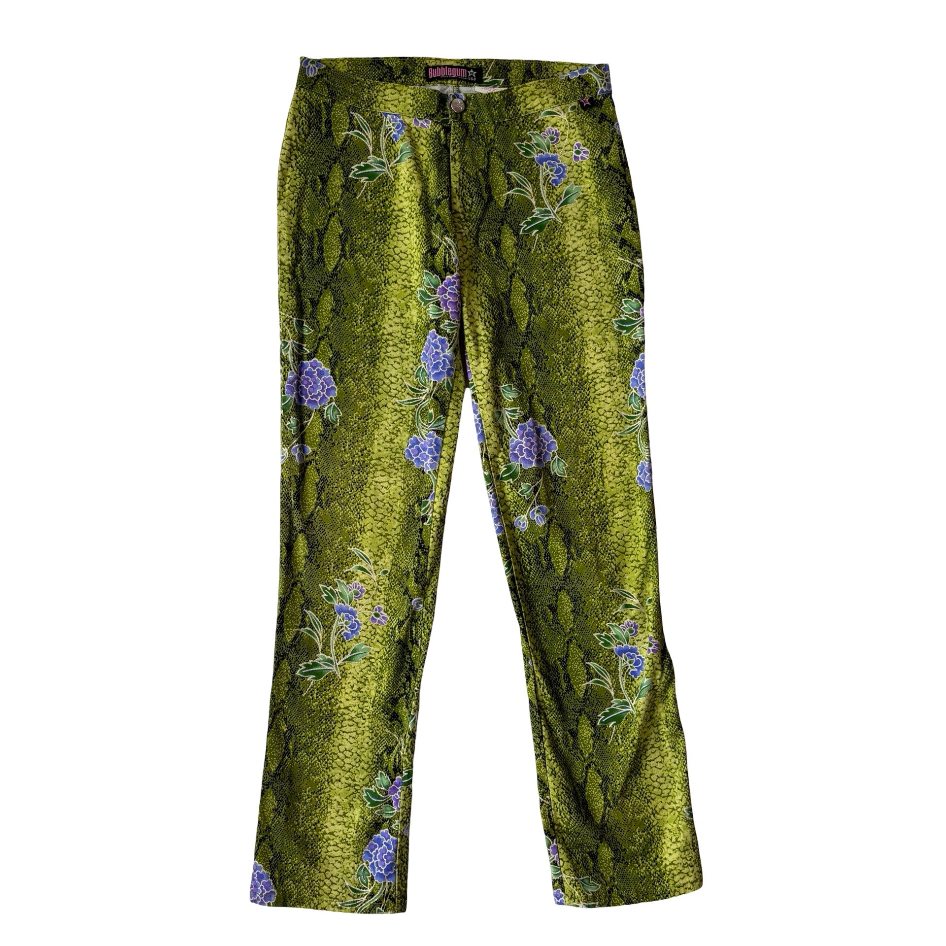 Y2K Snakeskin Print Pants (S)