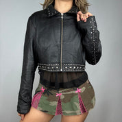 Vintage “Rockstar Angel” Studded Leather Jacket (XL)