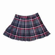 90s Rave Plaid Buckle Mini Skirt (XS)