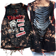 Custom 1 of 1 gutter crustpunk shredded distressed mini dress (S)