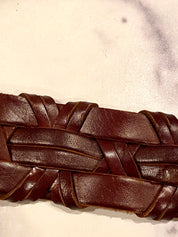 Leather brown waist belt