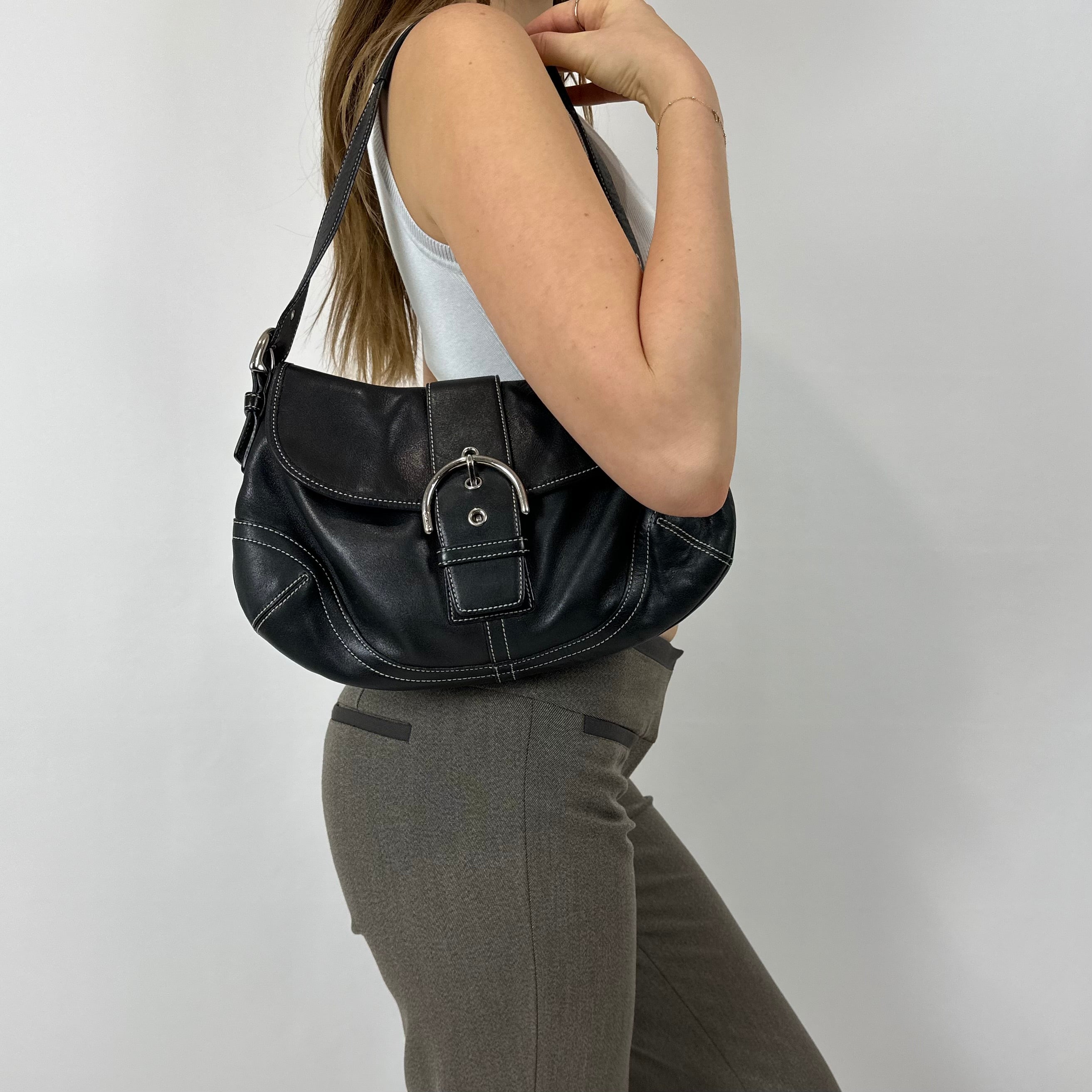 Vintage Coach Black Leather Purse