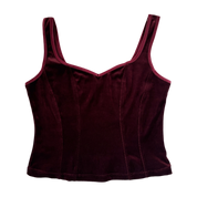 90s Crimson Velvet Tank (S/M)