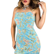 Floral Embroidered Silk Dress (M)