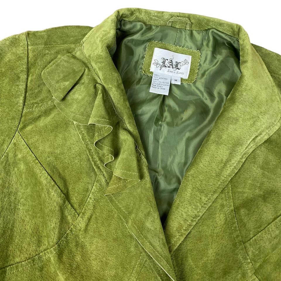 2000s Moss Green Suede Blazer (M)