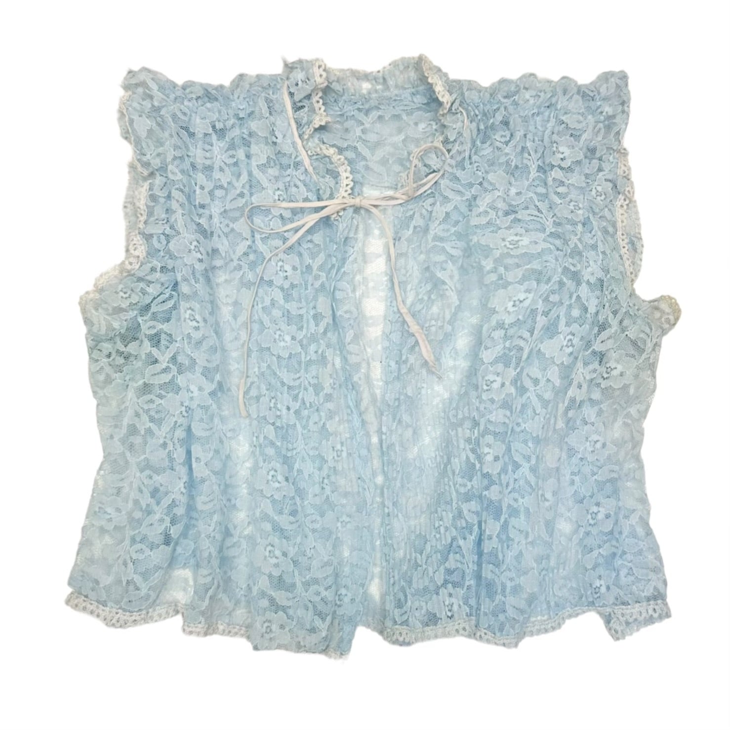 Vintage Baby Blue Lace Top