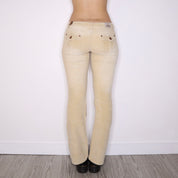 Y2K BONGO Tan Corduroy Low Waisted Flares (S)