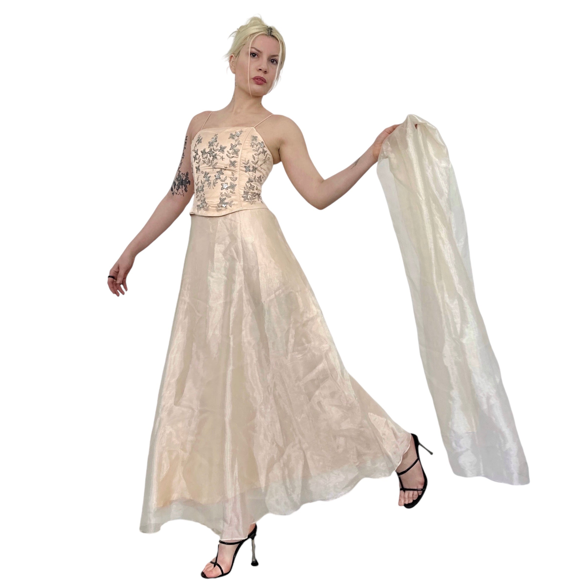 Vintage Jessica McClintock Gown (XS)