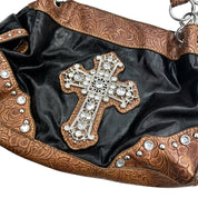 Grunge Rhinestone Cross Bag