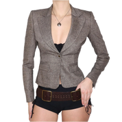 CAVALLI Brown Fitted Blazer (S)