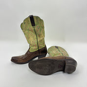 Vintage Green & Brown Cowboy Boots (6.5)