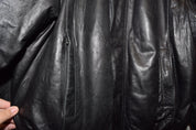 90s Oversized Leather Bomber Jacket (XL)