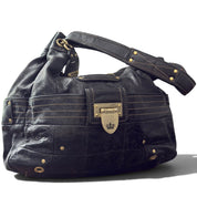 Vintage black cowhide leather Juicy Couture shoulder bag 08’