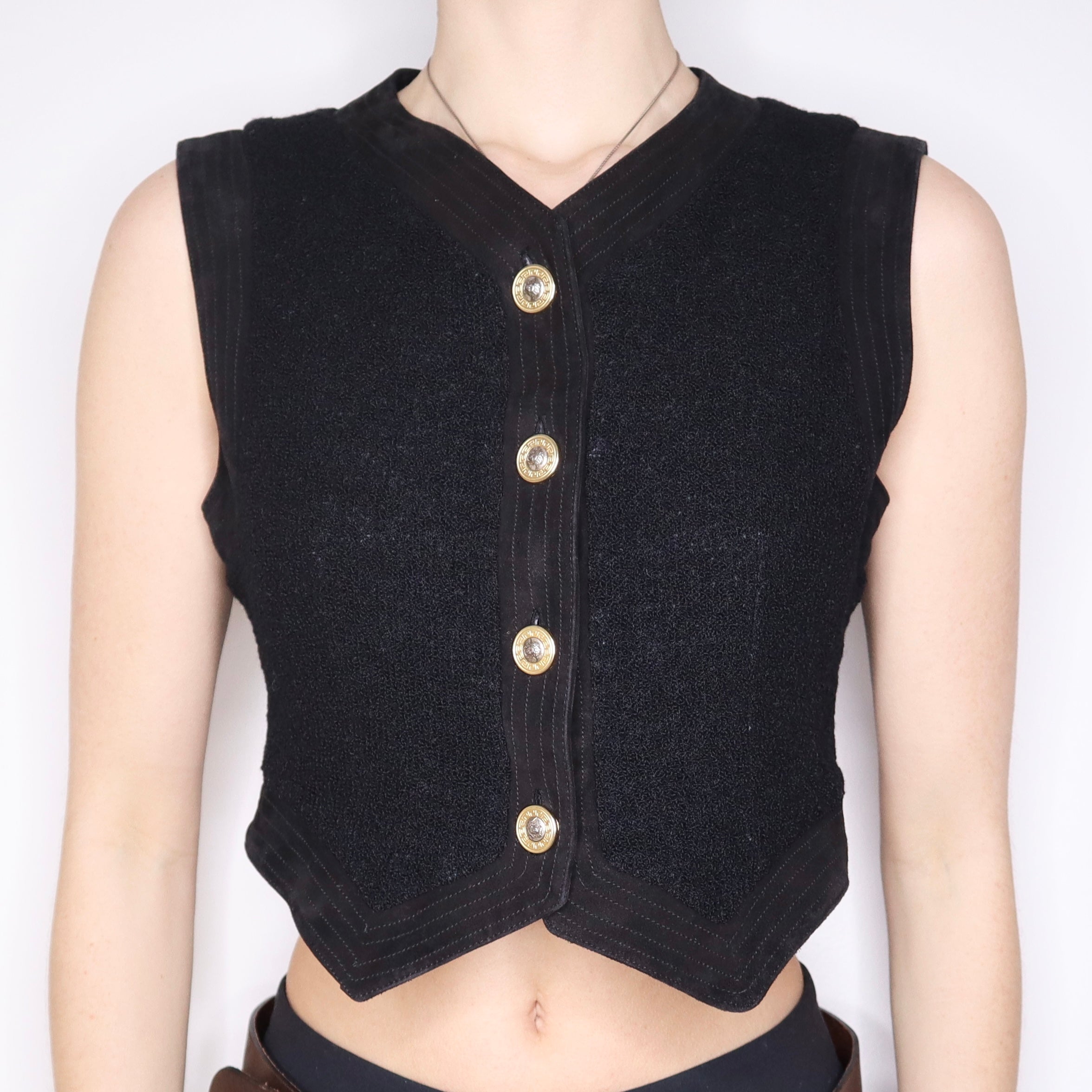 90s VERSACE Black Vest (M/L)
