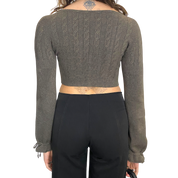 Vintage Balloon Sleeve Cropped Cardigan (XS)