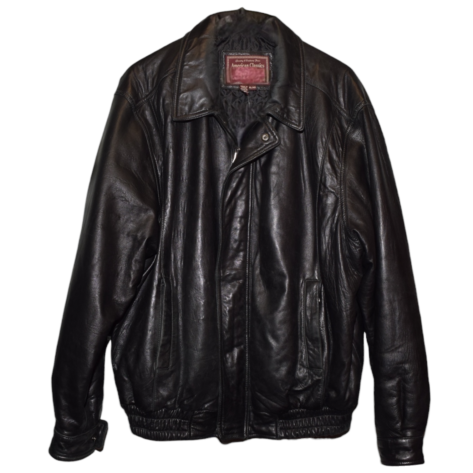 90s Oversized Leather Bomber Jacket (XL)