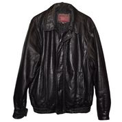 90s Oversized Leather Bomber Jacket (XL)