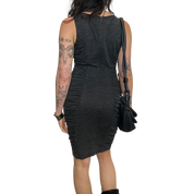 Calvin Klein Jersey Ruched Bodycon Midi Dress (S)