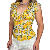 Bebe Silk Corset-Back Blouse (XS)