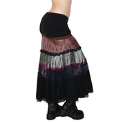 Y2K Italian Dark Boho Tiered Maxi Skirt (S)