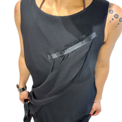 Vintage Cop Copine Avant Garden Drape Black Dress (S)