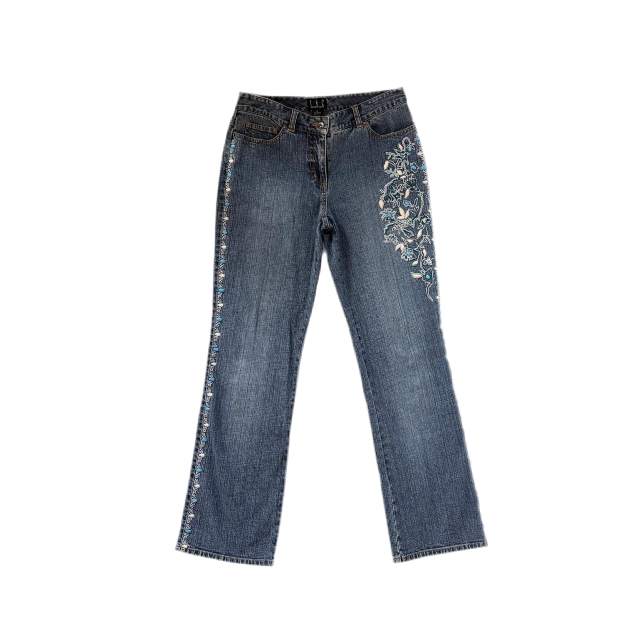 Y2K Beaded Jeans (S/M)
