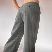 Y2K Gray Pinstripe Flares (M)