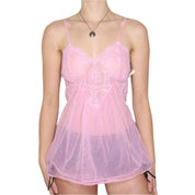 90s Pink Lace Babydoll (XS)