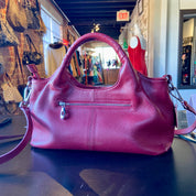 Iswee Red Leather Shoulder Bag