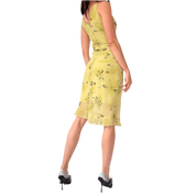Y2K Floral Chartreuse Midi Dress (XS/S)