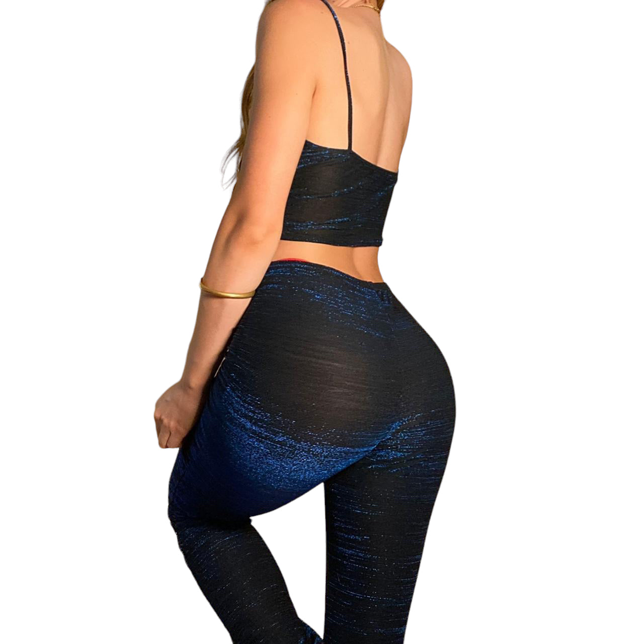 90’s electric blue & black matching set - small