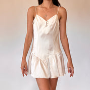 90s Silk Babydoll Slip Dress (M)